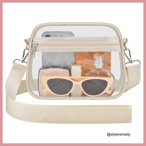 Clear Stadium Messenger Bag Water-Resistant PVC Material